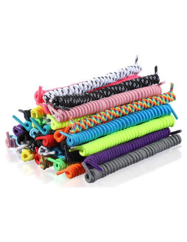 Cintas de Zapatos Elásticas Curly WILLBOND 18 Pares Multicolor