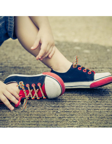 Cintas de Zapatos Elásticas Curly WILLBOND 18 Pares Multicolor