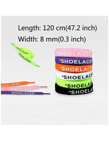 3 Pares de Cintas de Zapatos Planas 120cm Jurxy - Negro Blanco Púrpura