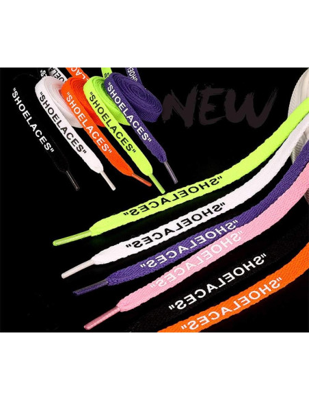 3 Pares de Cintas de Zapatos Planas 120cm Jurxy - Negro Blanco Púrpura