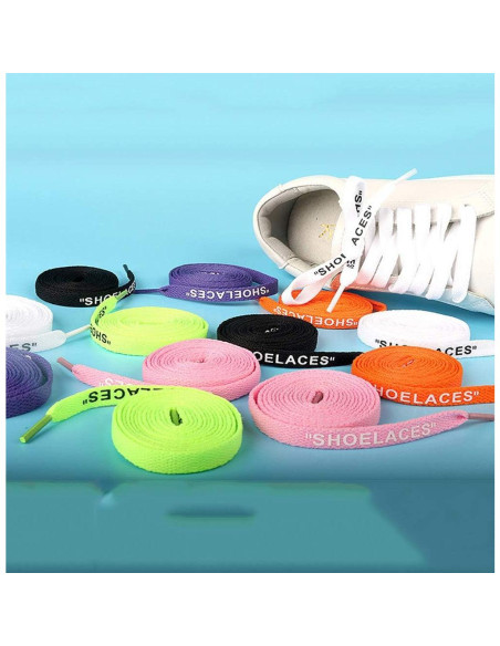 3 Pares de Cintas de Zapatos Planas 120cm Jurxy - Negro Blanco Púrpura