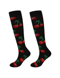 Calcetines de Compresión Junely para Mujeres Talla Única Cereza