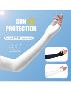 Mangas de Enfriamiento Medsuo 3 Pares Unisex con Agujero para Pulgar 2