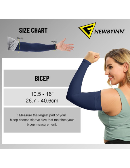 Mangas de Protección Solar UV Newbyinn 2 Pares L-XL para Tatuajes