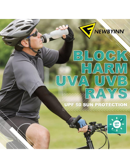 Mangas de Protección Solar UV Newbyinn 2 Pares L-XL para Tatuajes
