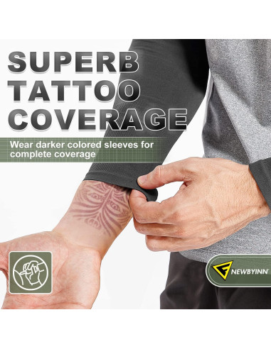 Mangas de Protección Solar UV Newbyinn 2 Pares L-XL para Tatuajes
