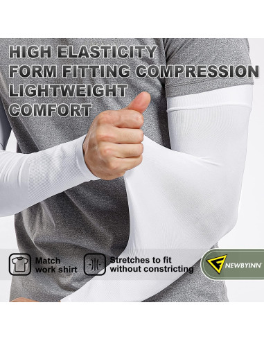 Mangas de Protección Solar UV Newbyinn 2 Pares L-XL para Tatuajes