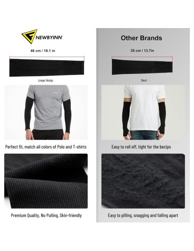 Mangas de Protección Solar UV Newbyinn 2 Pares L-XL para Tatuajes