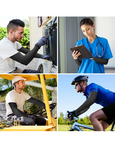 Mangas de Protección Solar UV Newbyinn 2 Pares L-XL para Tatuajes