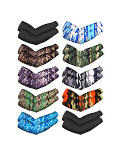 Boao 10 Pares Mangas Refrigerantes UV Unisex de Seda Fría