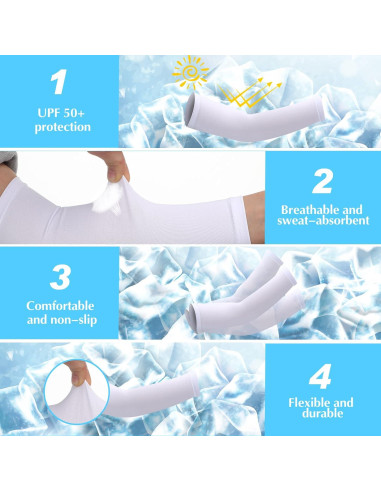 Mangas de Protección Solar UV SATINIOR 6 Pares Niños UPF 50+