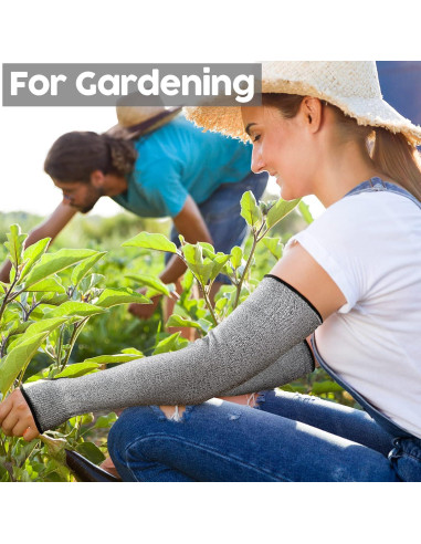 Mangas Resistentes al Corte JaGely 6 Pares 45 cm Gris