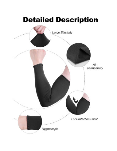 Bememo 16 Pares Mangas de Protección Solar UV Unisex