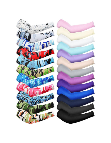 Mangas de Protección UV Geyoga 24 Pares Unisex Seda Fría