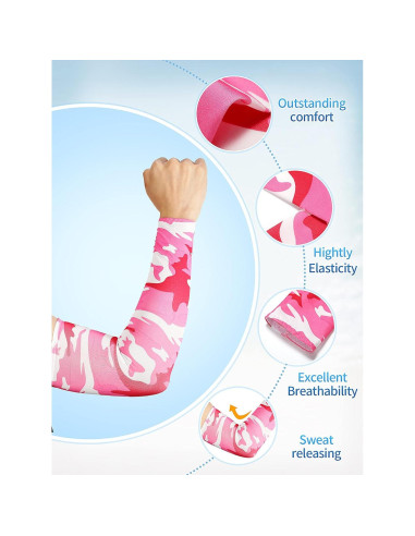 Mangas de Protección UV Geyoga 24 Pares Unisex Seda Fría