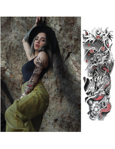 Mangas de Tatuajes Temporales ChurlChurl - 12 Hojas Diseño Variado 2