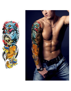 Tatuajes Temporales de Manga Completa PADOUN - 8 Hojas Resistentes 2