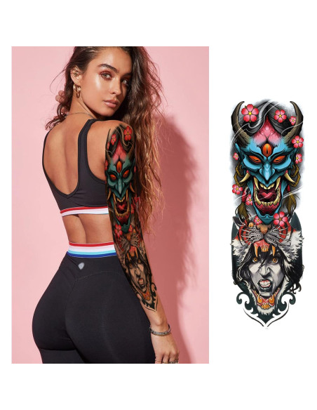 Tatuajes Temporales de Manga Completa PADOUN - 8 Hojas Resistentes