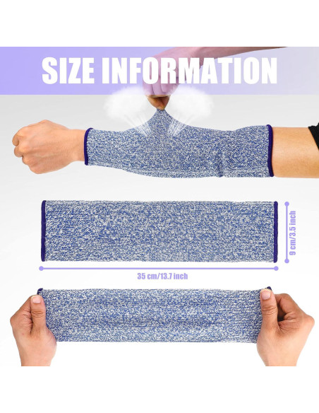 Chuarry 3 Pares de Mangas Protectivas Resistentes a Cortes Nivel 5