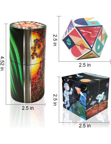 Juego de Cubos Mágicos 3D ONCOFAN - Paquete de 3 Cubos