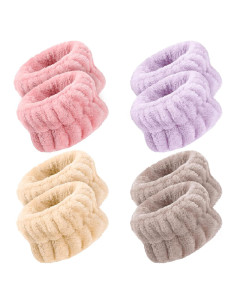 Muñequera Absorbente de Microfibra OROGHT - 4 Pcs para Cuidado Facial