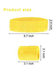 Conjunto de 3 Piezas Muñequera y Banda Sucrain Amarillo 2