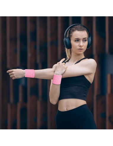 10 Muñequera Absorbente JJUNW Rosa para Multi-Deporte