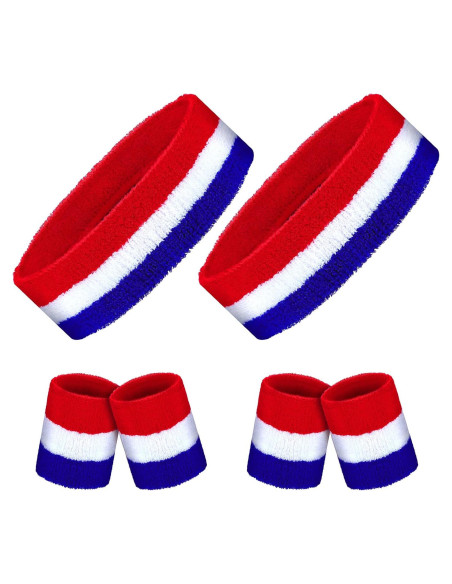 Conjunto de 6 Piezas Bandas para Sudor Hungdao - Rojo, Blanco, Azul