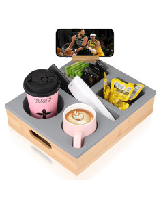 Bandeja para Portavasos ByNaRIX Sofá 30x25cm Gris