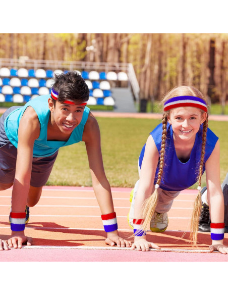 Conjunto de 6 Piezas Bandas para Sudor Hungdao - Rojo, Blanco, Azul