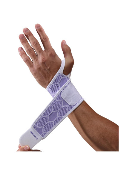 Faja de Muñeca Domaste Violeta - Soporte Ajustable Sin Neopreno