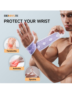 Faja de Muñeca Domaste Violeta - Soporte Ajustable Sin Neopreno 2