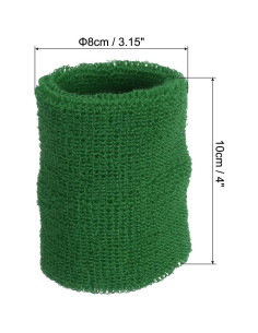 Banda de Muñeca Deportiva PATIKIL Algodón Toalla Verde 10x8cm 2