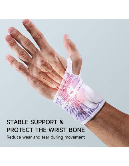 Faja de Muñeca Domaste Violeta - Soporte Ajustable Sin Neopreno