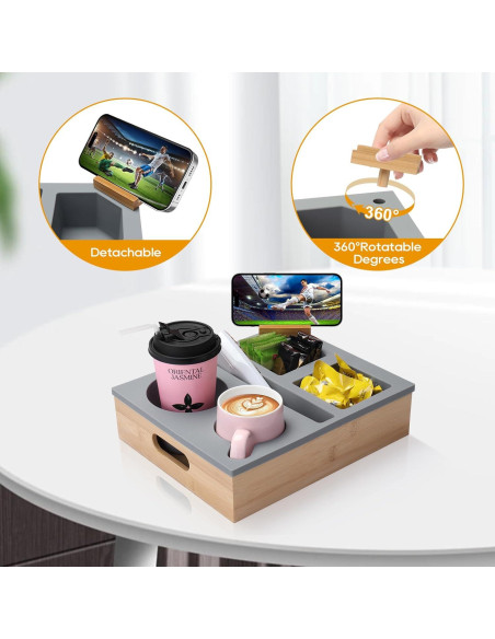 Bandeja para Portavasos ByNaRIX Sofá 30x25cm Gris