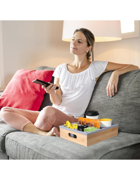 Bandeja para Portavasos ByNaRIX Sofá 30x25cm Gris