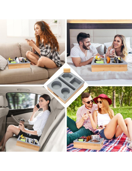 Bandeja para Portavasos ByNaRIX Sofá 30x25cm Gris