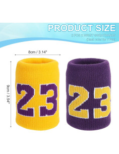 Banda de Sudor Deportiva PATIKIL Unisex 9x8cm Amarillo/Púrpura 2