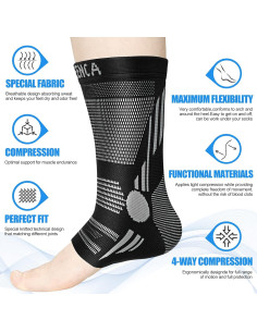 Faja para Tobillo NEENCA - Compresión, Alivio Dolor, Negro 2