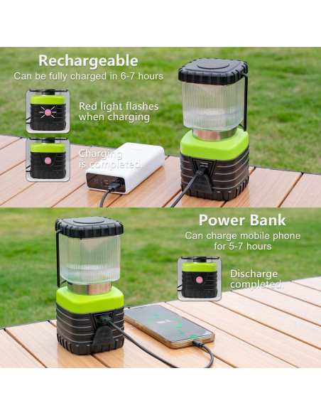 3 Paquetes Linterna LED Camping Jarxin 1000LM IP44 Recargable