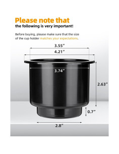 Insertos para Portavasos JoyTutus 2pcs Universal 9.5-10.4cm 2