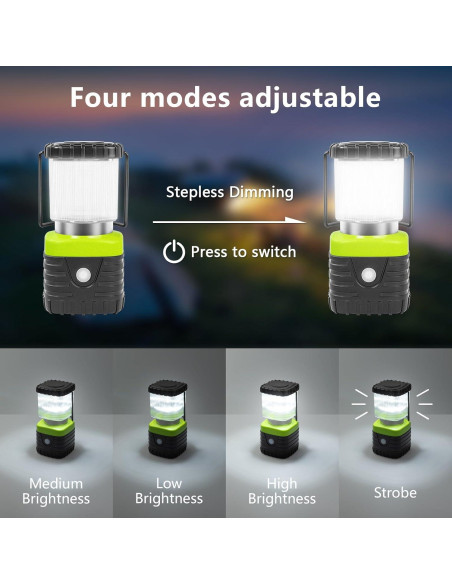 3 Paquetes Linterna LED Camping Jarxin 1000LM IP44 Recargable