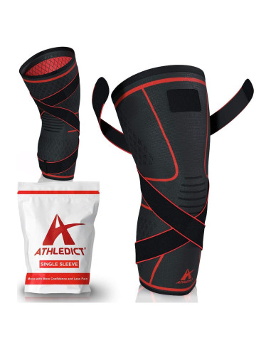 Manga de Compresión para Rodilla Athledict Grande Gris/Rojo