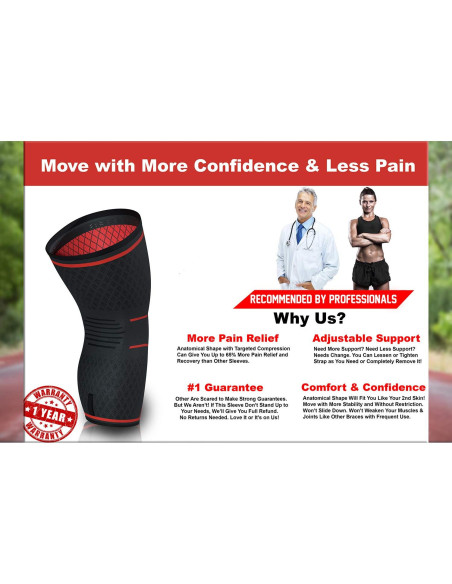 Manga de Compresión para Rodilla Athledict Grande Gris/Rojo