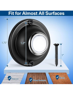 Botón de Timbre Dreyoo LED Negro Impermeable 3.81 cm 2