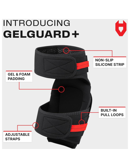 Almohadillas de Rodilla NoCry GelGuard Plus - Ajustables, Negro