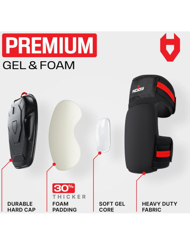 Almohadillas de Rodilla NoCry GelGuard Plus - Ajustables, Negro