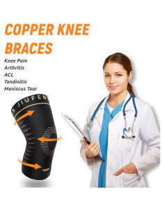 Soporte de Rodilla JIUFENTIAN Unisex con Correa - 2 Pack Mediano 2