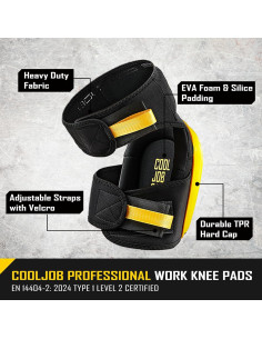 Rodilleras Profesionales COOLJOB Amarillas con Gel y Antideslizante 2