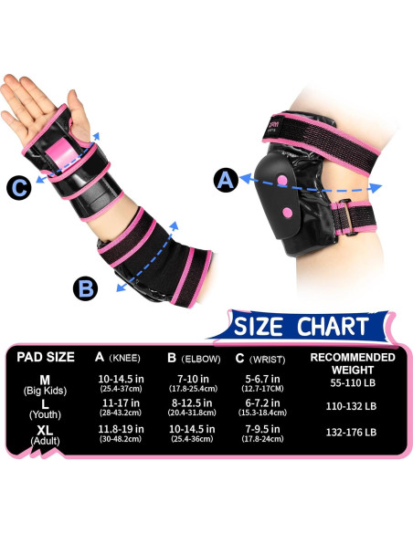 Conjunto de Protección 2PM SPORTS Rodilleras y Muñequera Mediano Rosa
